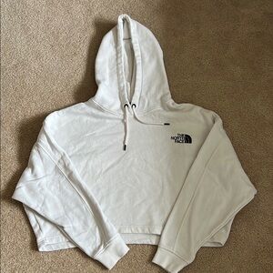 The North Face White Cropped Hoodie